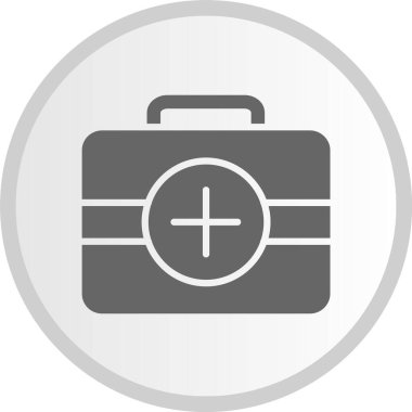 İlk Yardım Kabartması Gri Çember Simgesi