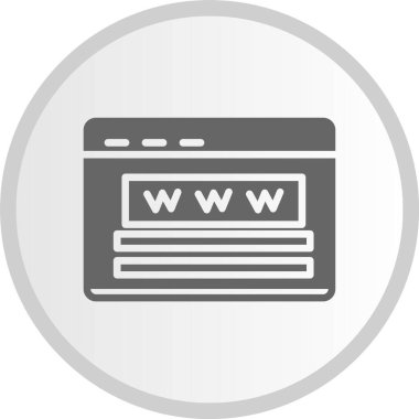 Web Sitesi Kabartma Çemberi Gri Simgesi