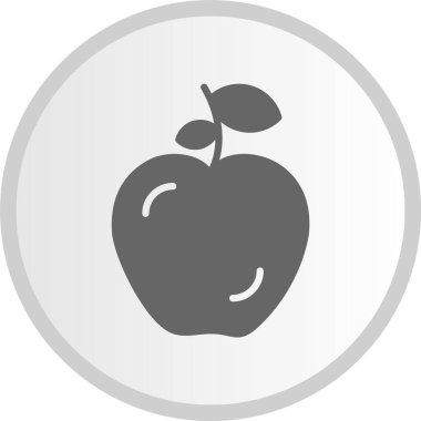 Elma Kabartma Çemberi Gri Simgesi