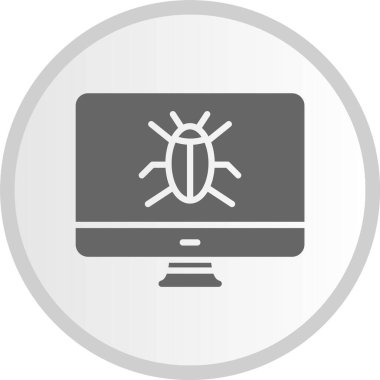 Virüs Kabartma Çemberi Gri Simgesi