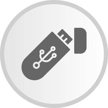 Usb Kabartma Çemberi Gri Simgesi