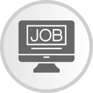 Job Vector Glyph Circle Grey Icon