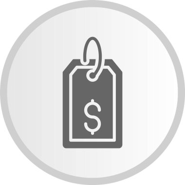 Fiyat Etiketi Kabartması Gri Çember Simgesi