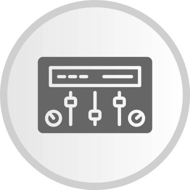 Kontrol Paneli Kabartma Çemberi Gri Simgesi