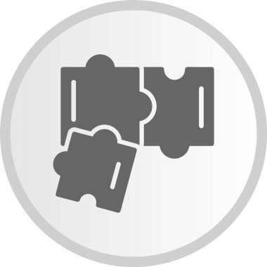 Bulmaca Kabartması Gri Çember Simgesi