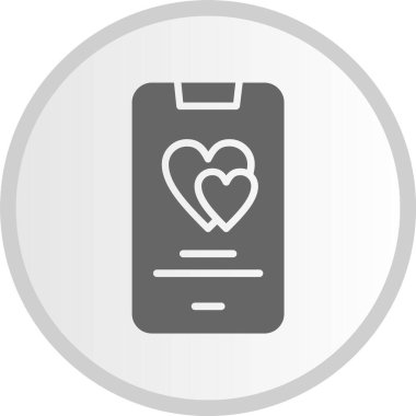 Kalp Kabartma Çemberi Gri Simgesi