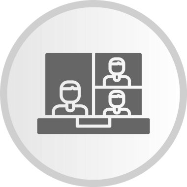 Çevrimiçi Sınıf Gri Çember Simgesi