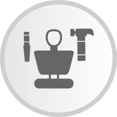 Kabartma Çemberi Gri Simgesi Heykel