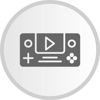 Video Oyunu Kabartma Çemberi Gri Simgesi
