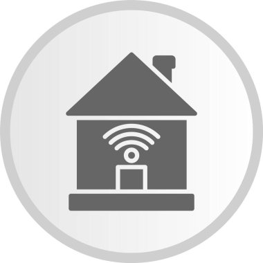 Wifi Kabartma Çemberi Gri Simge