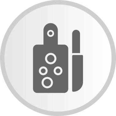 Kesme Tahtası Kabartma Çemberi Gri Simgesi