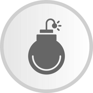 Bomba Patlatma Sembolü Gri Çember Simgesi