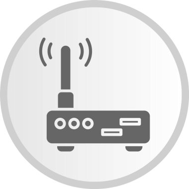 Kablosuz Yönlendirici Kabartma Çemberi Gri Simgesi