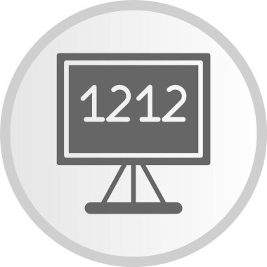 Beyaz Tahta Kabartma Çember Gri Simge