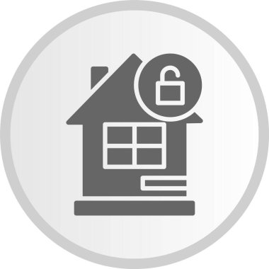 Ev Kilitli Değil Gri Çember Simgesi