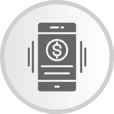 Çevrimiçi Bankacılık Kabartma Çemberi Gri Simgesi