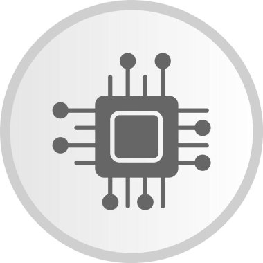 Çip Kabartması Gri Çember Simgesi