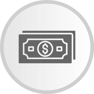 Para Kabartma Çemberi Gri Simgesi