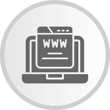 Web Sitesi Kabartma Çemberi Gri Simgesi