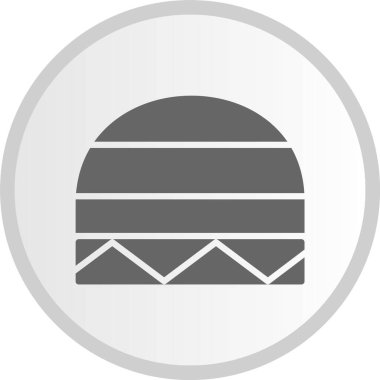 Kış Şapkası Sembolü Gri Çember Simgesi