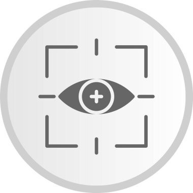 Göz Tarayıcı Kabartması Gri Çember Simgesi