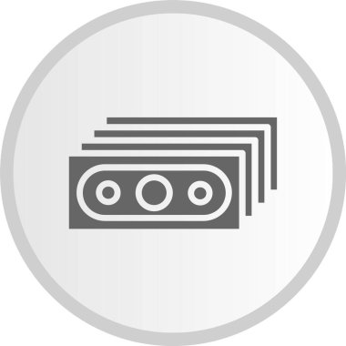 Para Kabartma Çemberi Gri Simgesi