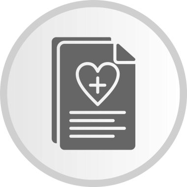 Sağlık Sigortası Gri Çember Simgesi