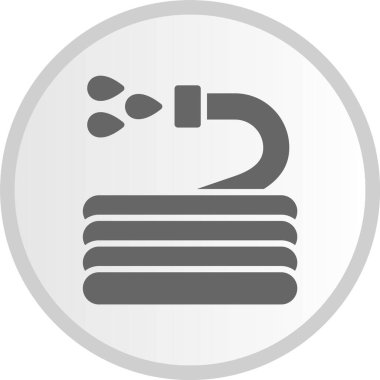 Su Hortumu Kabartması Gri Çember Simgesi