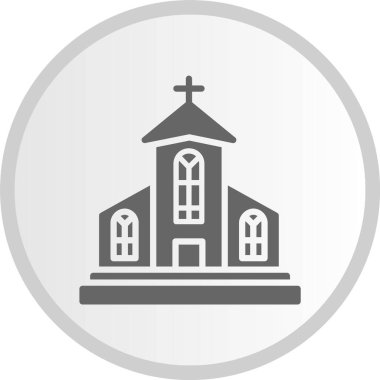 Kilise Sembolü Gri Çember Simgesi