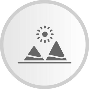 Dağ Kabartma Çemberi Gri Simgesi