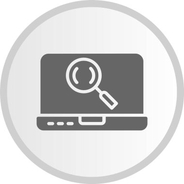 Laptop Gri Çember Simgesi