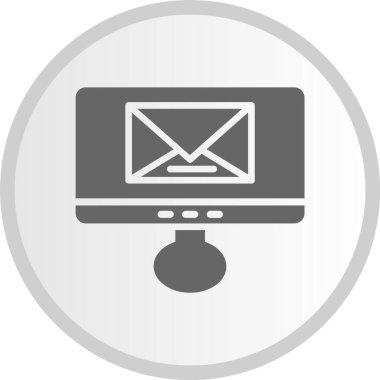 E- posta Kabartma Çemberi Gri Simgesi