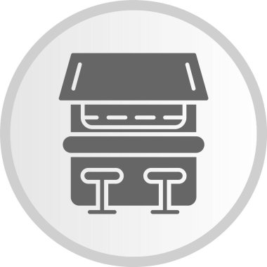 Plaj Çubuğu Gri Çember Simgesi