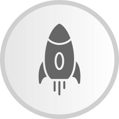 Roket Kabartma Çemberi Gri Simgesi