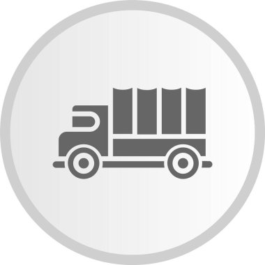 Askeri Kamyon Gri Çember Simgesi