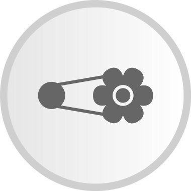 Broş Kabartma Çemberi Gri Simgesi