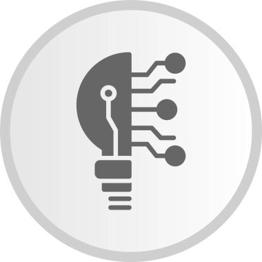 Teknoloji Vektör Hattı Gri Çember Simgesi