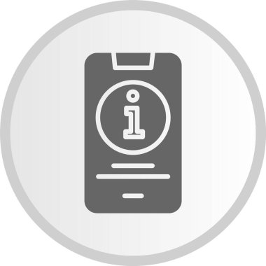 Bilgi Kabartma Çemberi Gri Simgesi