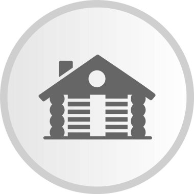 Ahşap Ev Kabartma Çemberi Gri Simge