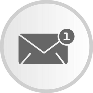 Posta Kabartma Çemberi Gri Simgesi