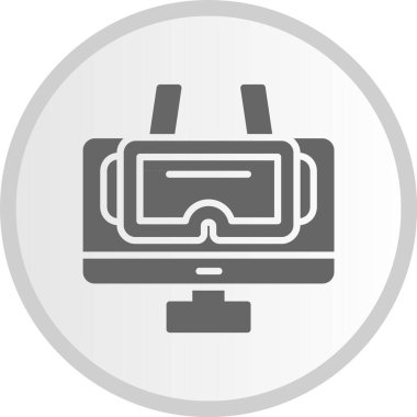 Sanal Gerçeklik Kabartması Gri Çember Simgesi