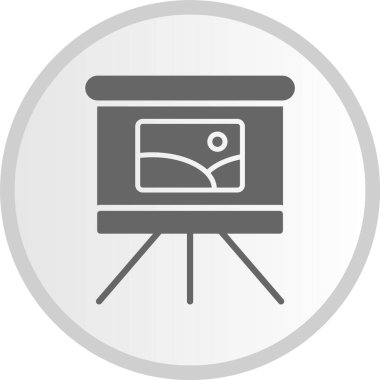 Slayt Gösterisi Vektör Kabartması Gri Çember Simgesi