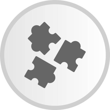 Bulmaca Kabartması Gri Çember Simgesi