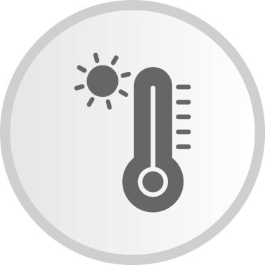 Termometre Gri Çember Simgesi