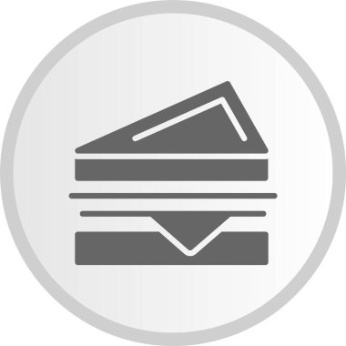 Sandviç Kabartması Gri Çember Simgesi