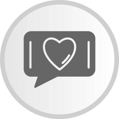 Aşk Chat Gri Çember Simgesi