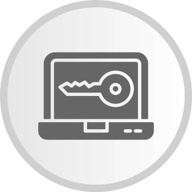 Anahtar Vektör Çizgisi Kabartma Çemberi Gri Simgesi