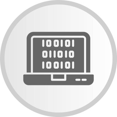 İkili Kod Vektör Çizgisi Gri Çember Simgesi