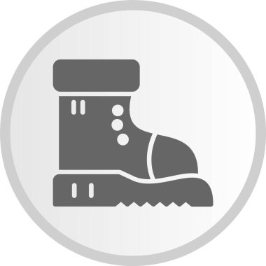 Çizme Kabartması Gri Çember Simgesi