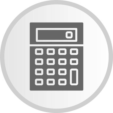 Hesap Makinası Gri Çember Simgesi